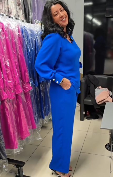 ❤Damski garnitur casualowy, dekolt w serek, długie rękawy