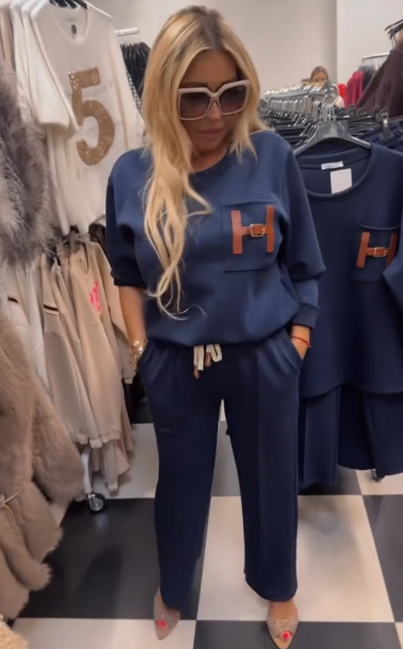 Damska marynarka casualowa z wzorem „H” na piersi