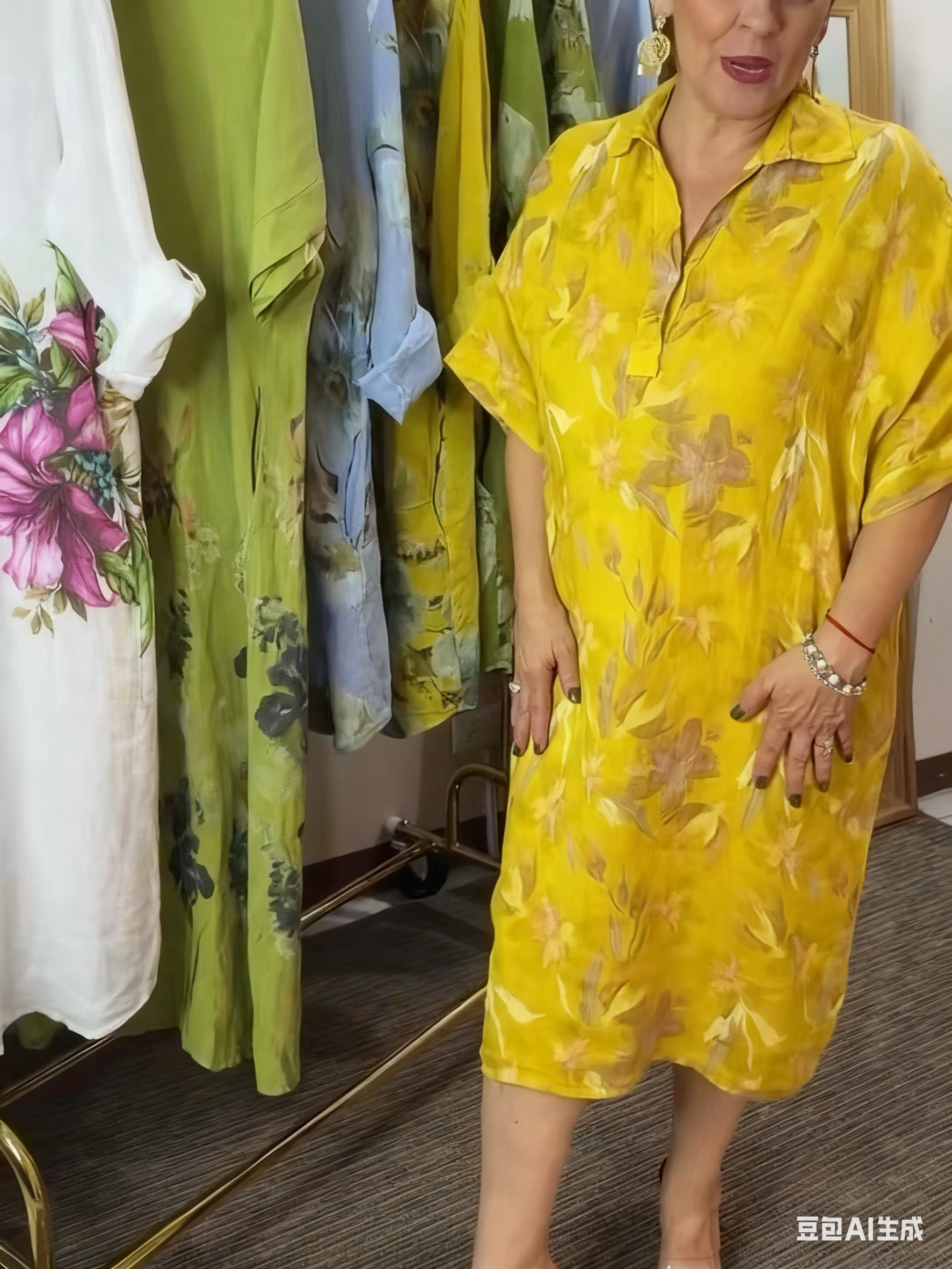 Super rabat -69%‼️‼️Sukienka koszulowa z motywem kwiatowym