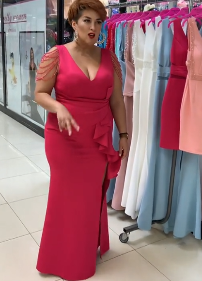 💥🔥👗【S-5XL】Sukienka z modnymi falbanami i wysokimi rozcięciami po bokach