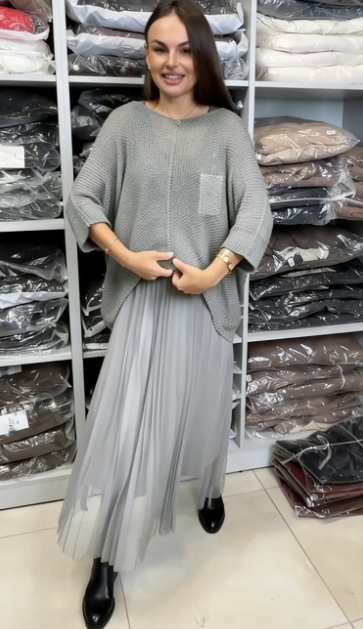 💖Limitowana wyprzedaż 48% TANIEJ💖Sukienka z siateczki, w stylu swetra, z okrągłym dekoltem