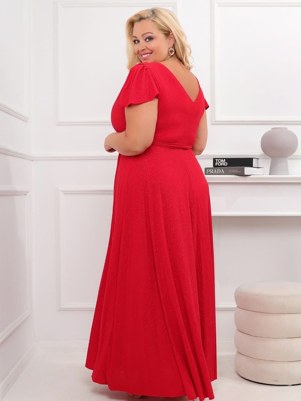 Sukienka błyszcząca maxi Nicole