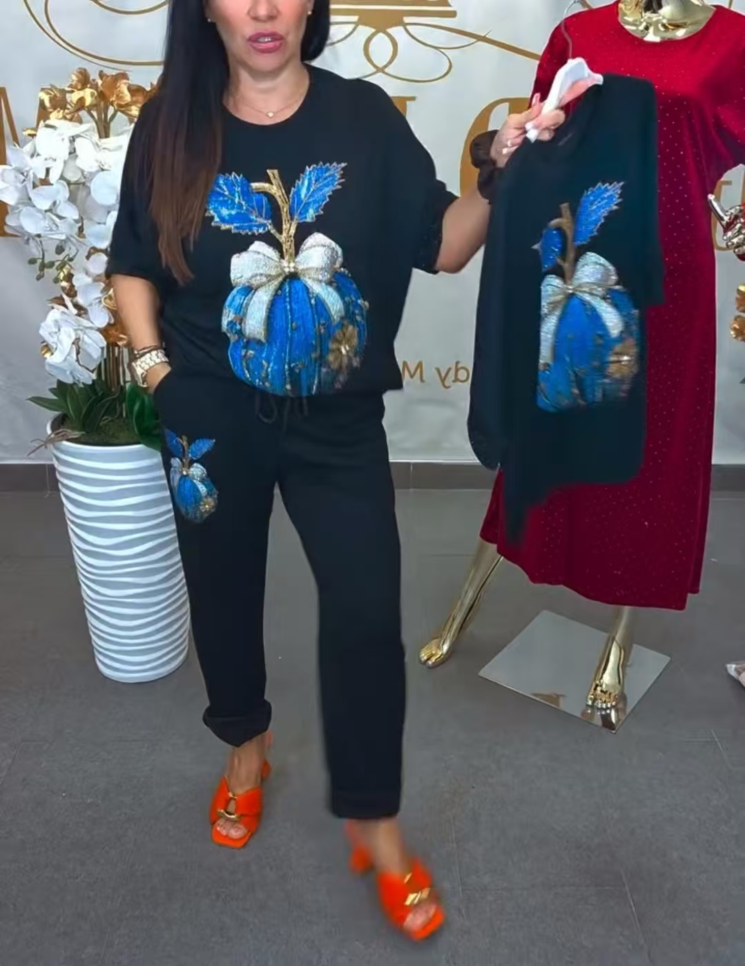 Kombinacja damska ozdobna