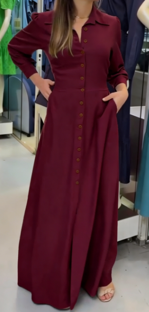 Jednorzędowa dopasowana spódnica maxi z jeansu z klapami