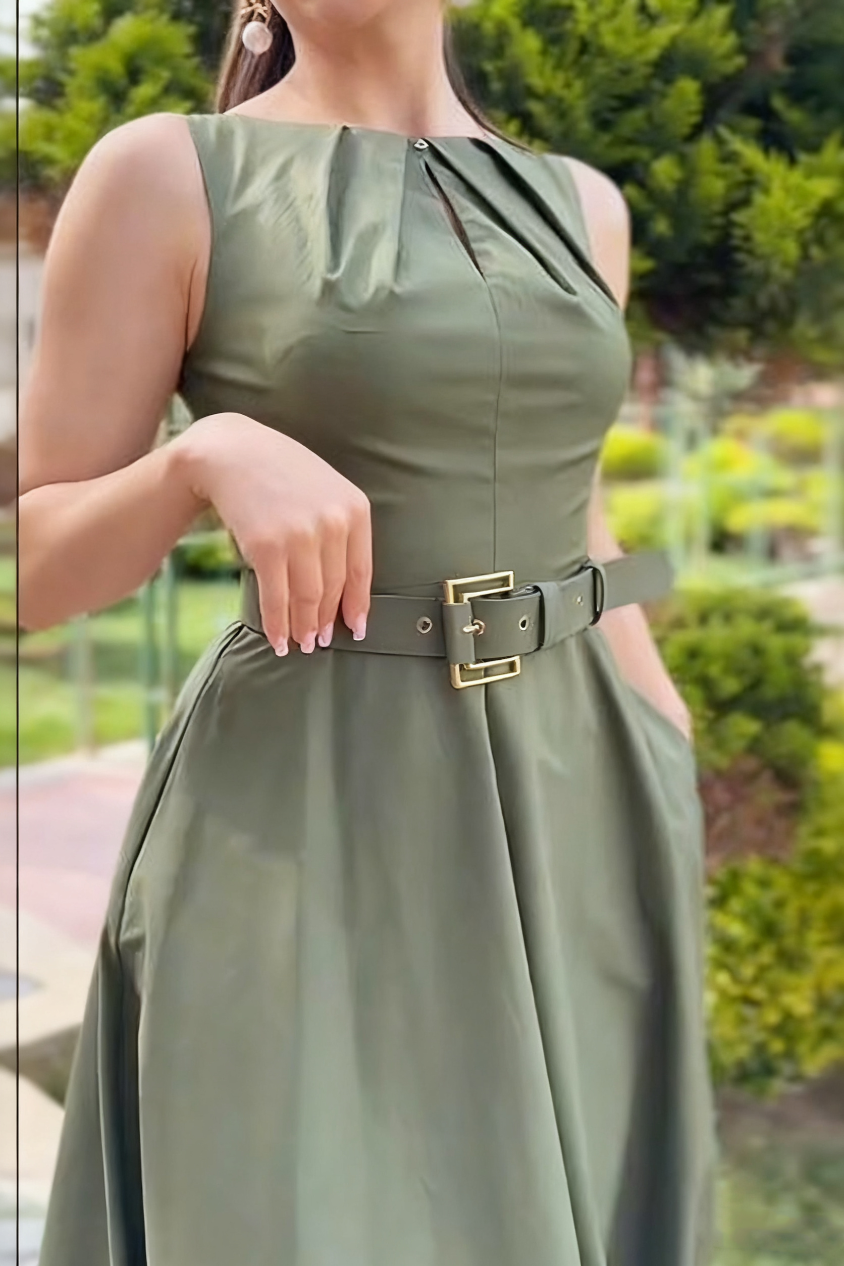 Super rabat -69%‼️‼️Suknia letnia bez rękawów z pasem