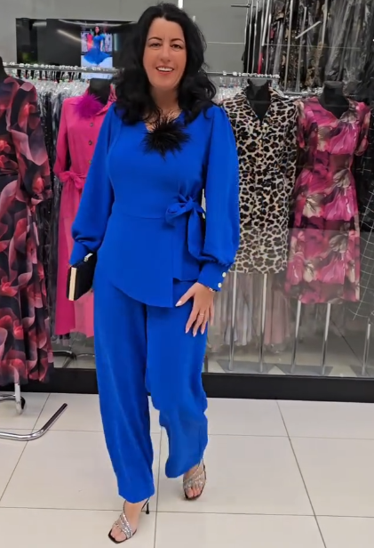 ❤Damski garnitur casualowy, dekolt w serek, długie rękawy