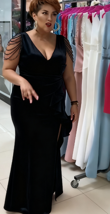 💥🔥👗【S-5XL】Sukienka z modnymi falbanami i wysokimi rozcięciami po bokach