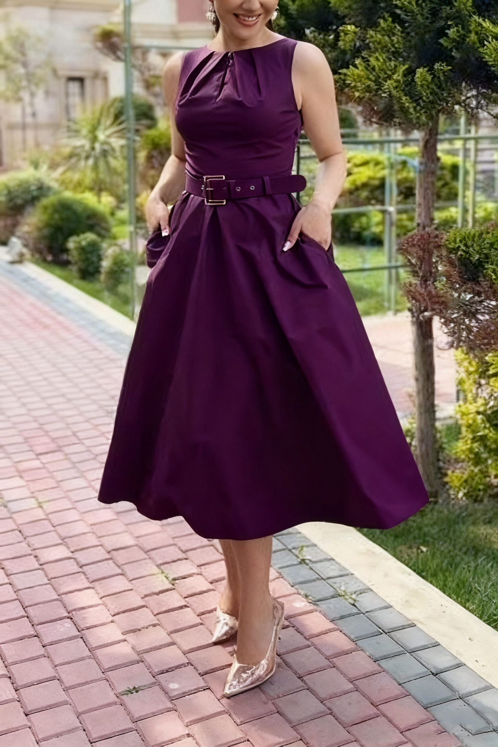 Super rabat -69%‼️‼️Suknia letnia bez rękawów z pasem