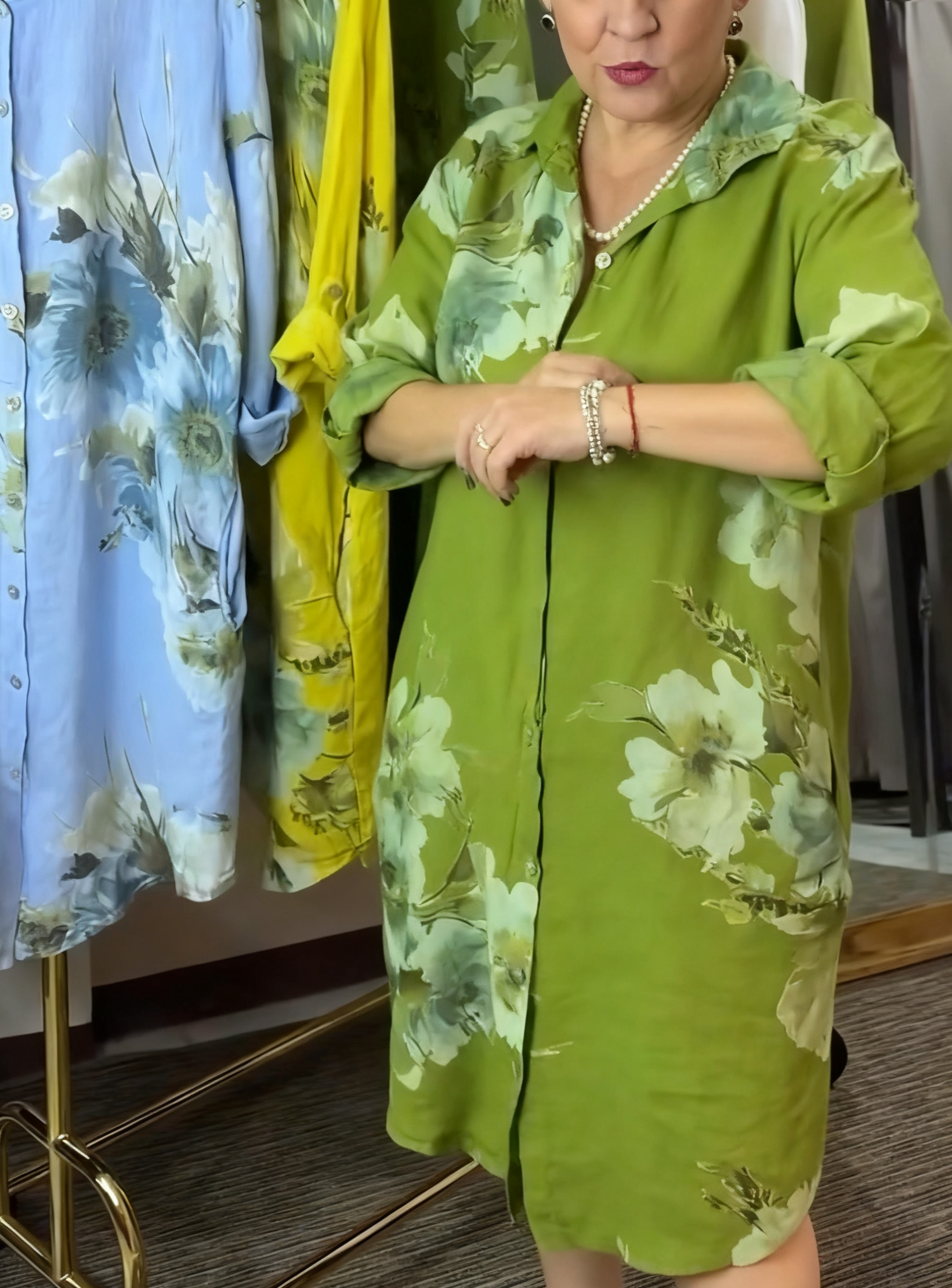 Super rabat -69%‼️‼️Sukienka koszulowa z motywem kwiatowym