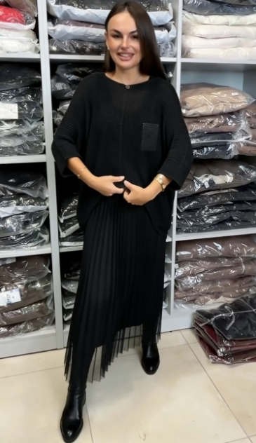 💖Limitowana wyprzedaż 48% TANIEJ💖Sukienka z siateczki, w stylu swetra, z okrągłym dekoltem