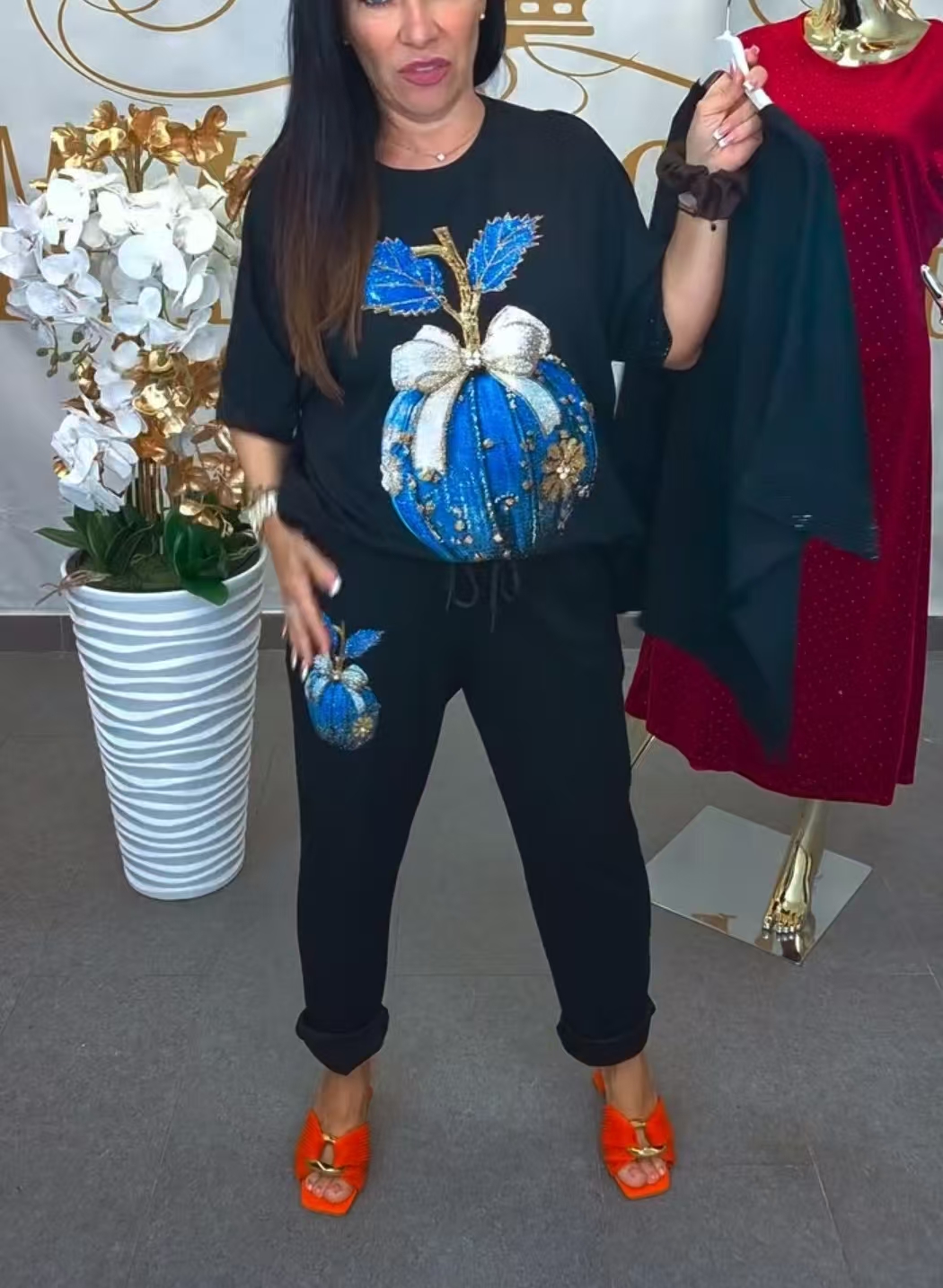 Kombinacja damska ozdobna