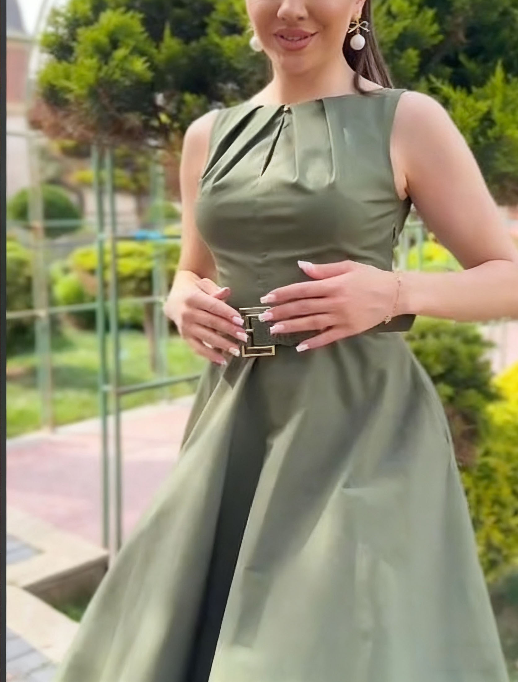 Super rabat -69%‼️‼️Suknia letnia bez rękawów z pasem