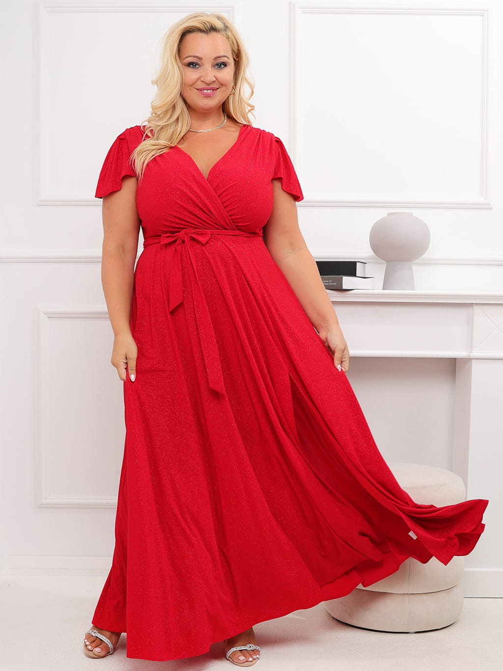 Sukienka błyszcząca maxi Nicole