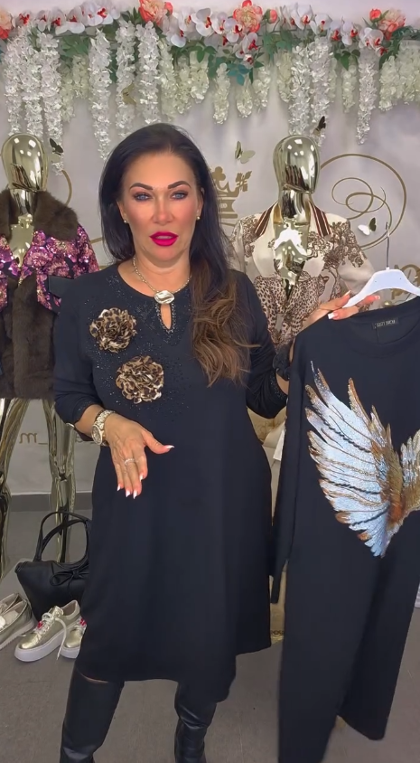 🔥NOWE WYPRZEDAŻE 2025 -Sukienka z Ozdobnymi Kwiatami - Promocja Tydzień!