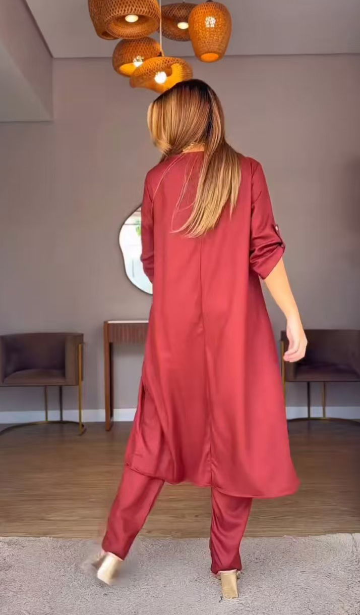 Super rabat -69%‼️‼️Komplet damski dłuższy top i spodnie