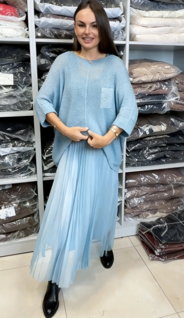 💖Limitowana wyprzedaż 48% TANIEJ💖Sukienka z siateczki, w stylu swetra, z okrągłym dekoltem