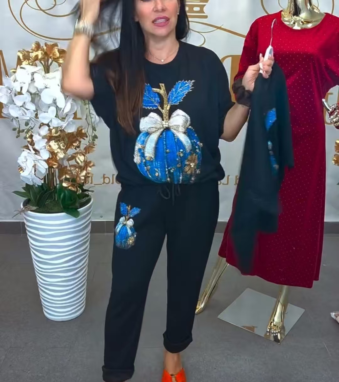 Kombinacja damska ozdobna