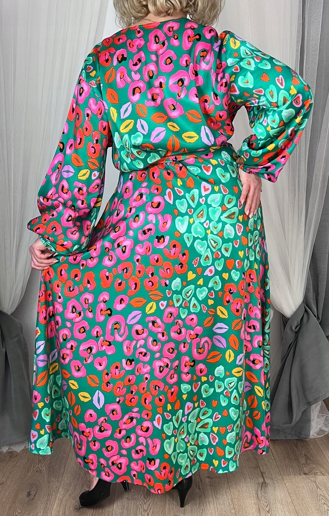 👗✨[S-5XL] Sukienka damska z kolorowymi nadrukami ust