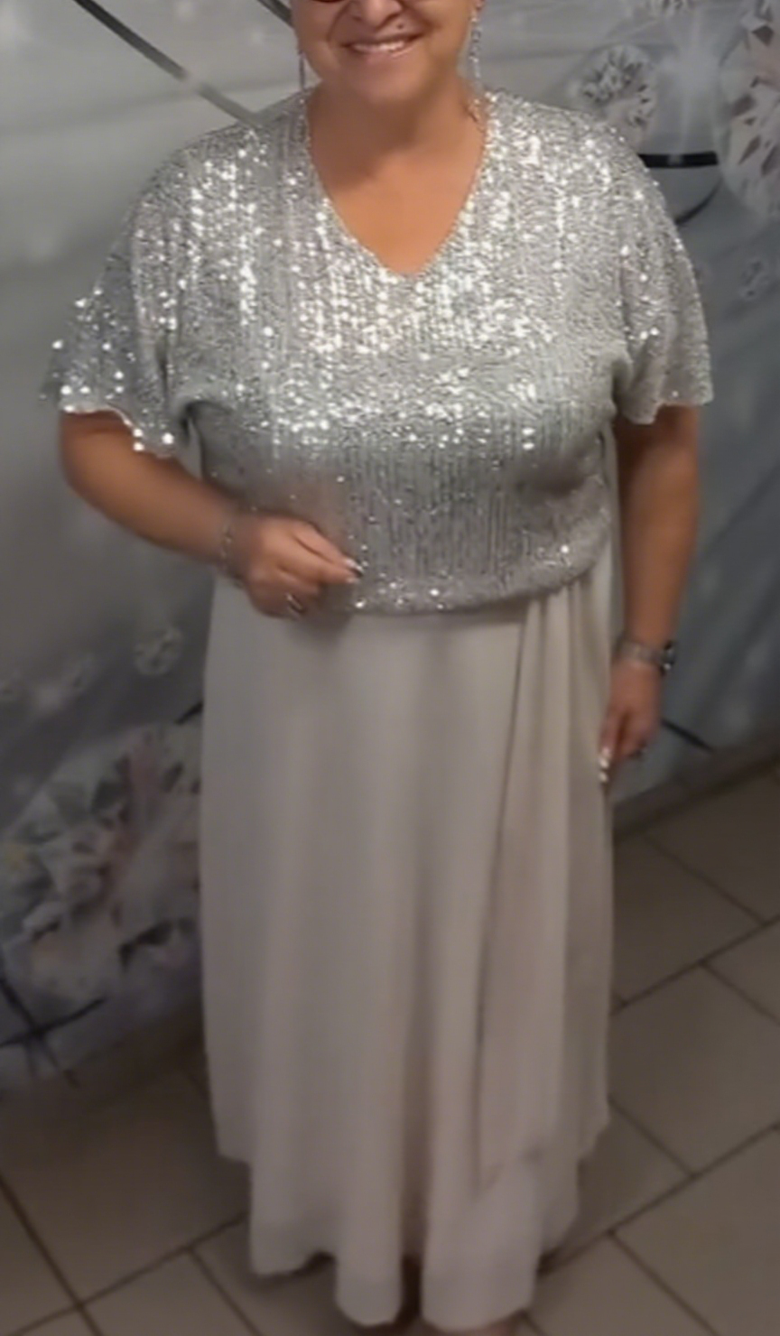 Różowa Sukienka Sequinowa