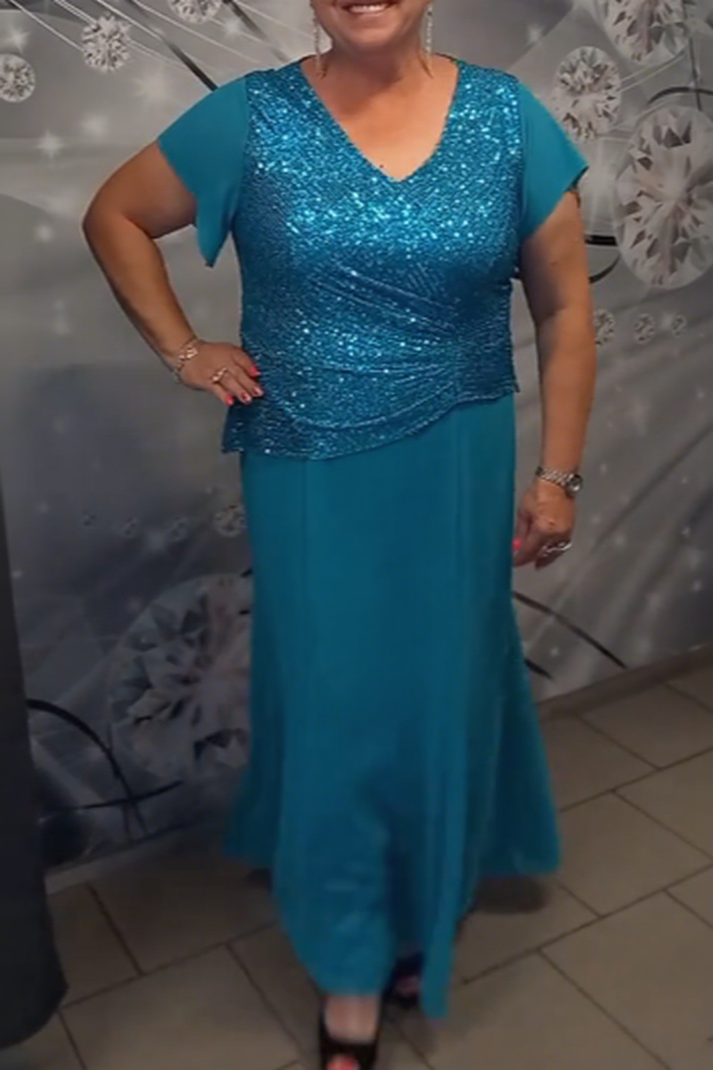 Sekwencjonana Sukienka z Bluzką