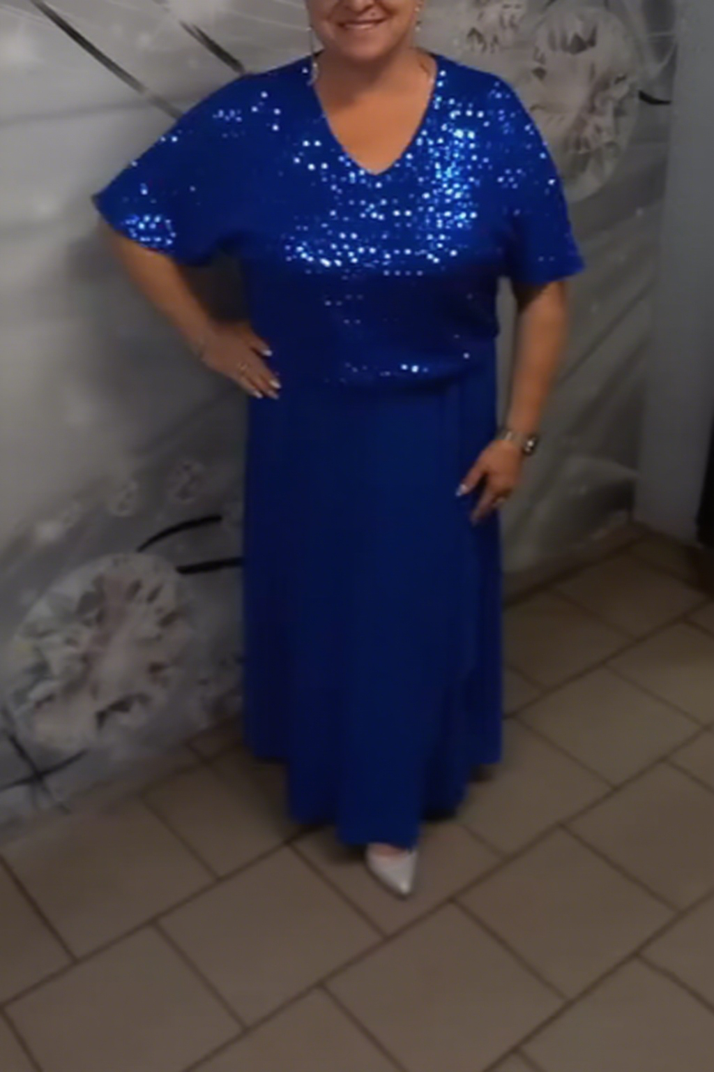 Różowa Sukienka Sequinowa