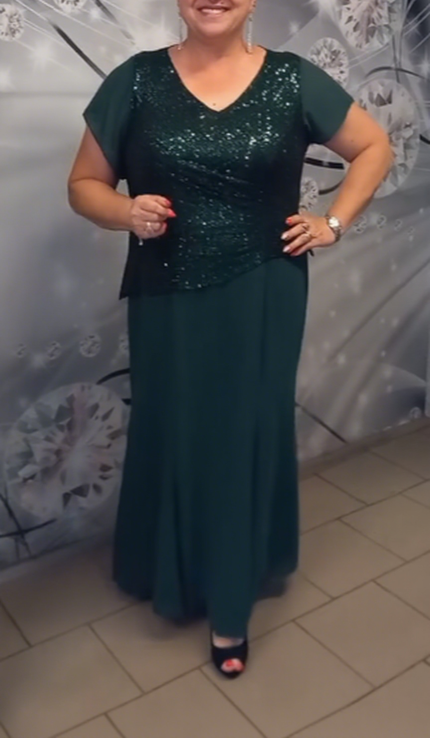 Sekwencjonana Sukienka z Bluzką