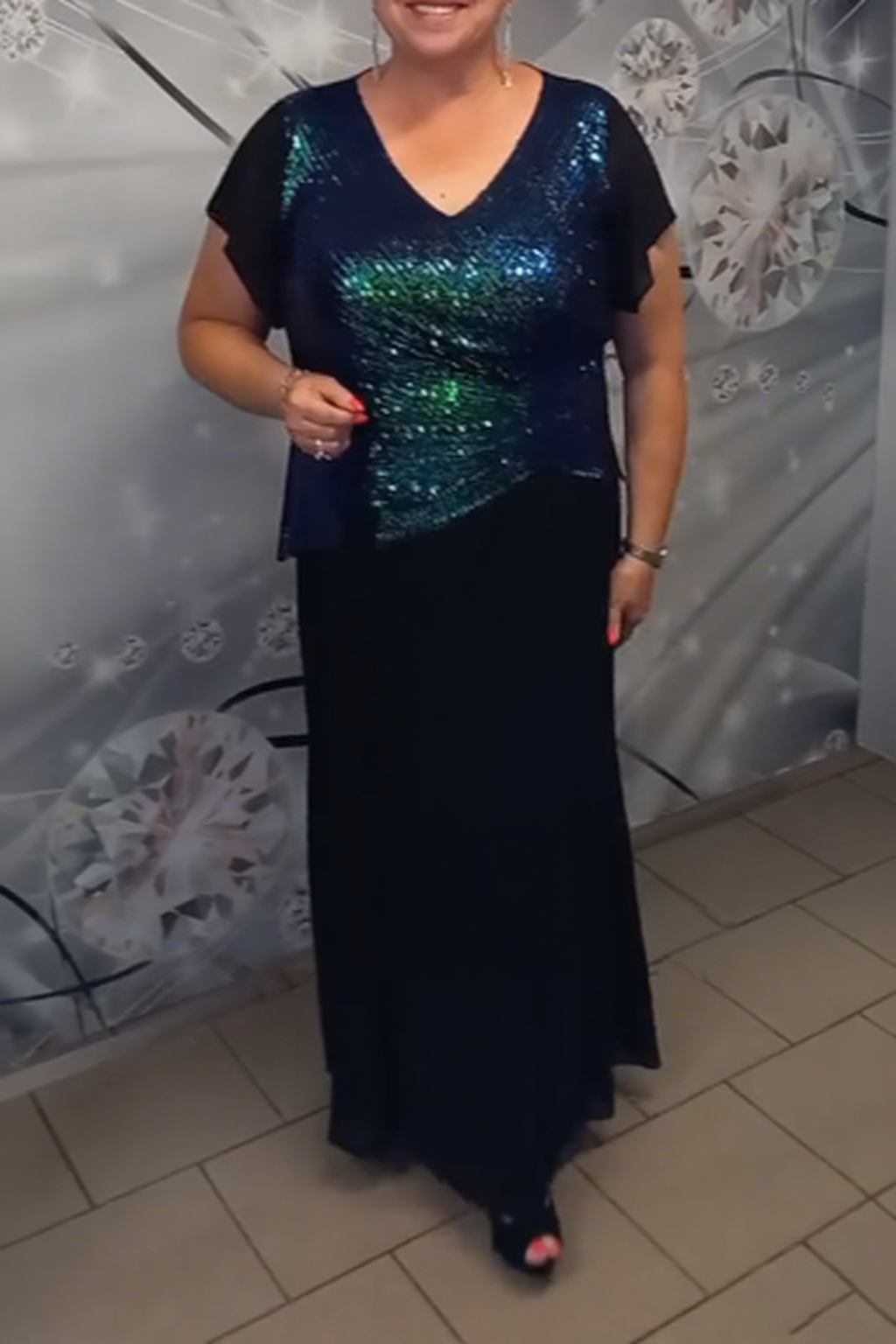 Sekwencjonana Sukienka z Bluzką