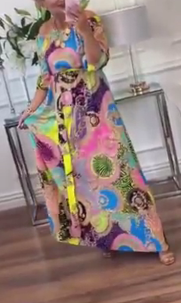 Suknia maxi off-shoulder