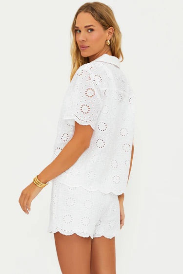 Lexie Top White Magnolia Eyelet