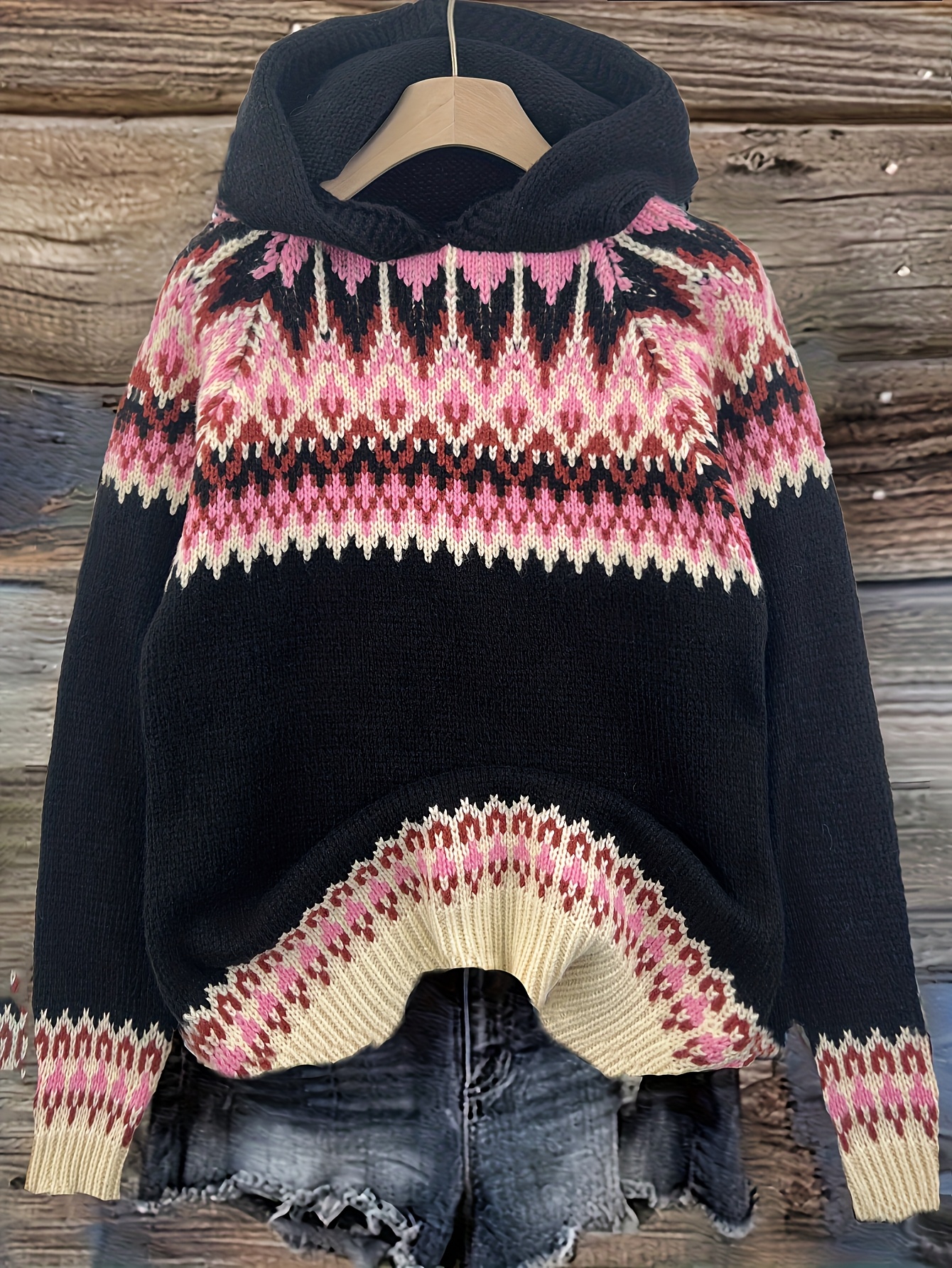 Miękka, gruba bluza z kapturem ze wzorem Glacier Mountain