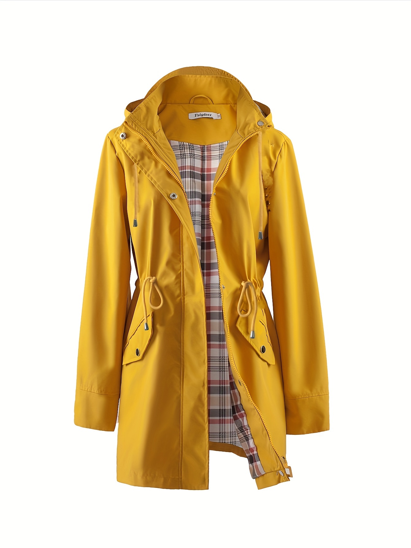 Beżowa damska kurtka z kapturem zapinana na zamek