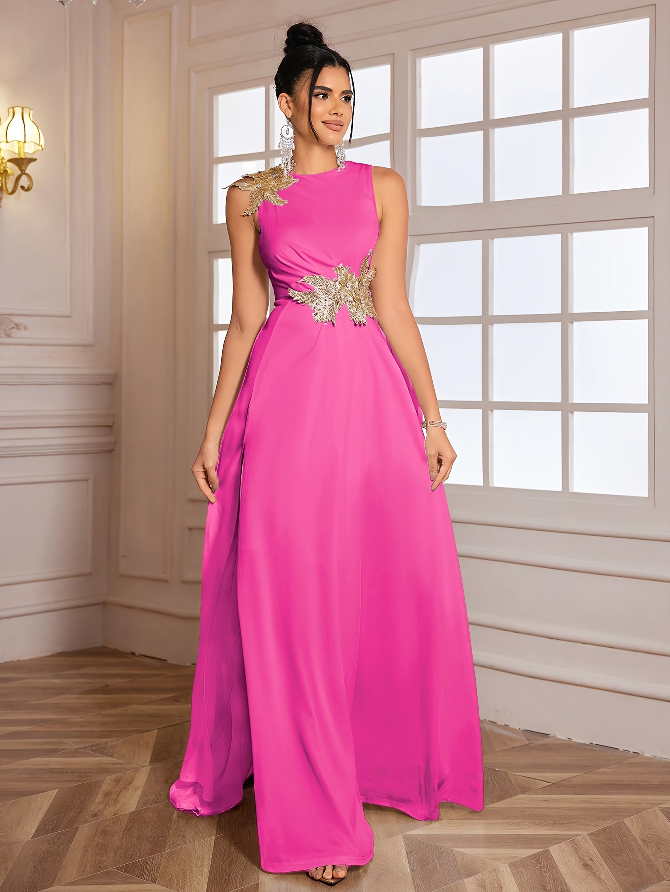 Elegancka sukienka imprezowa bez rękawów dla kobiet
