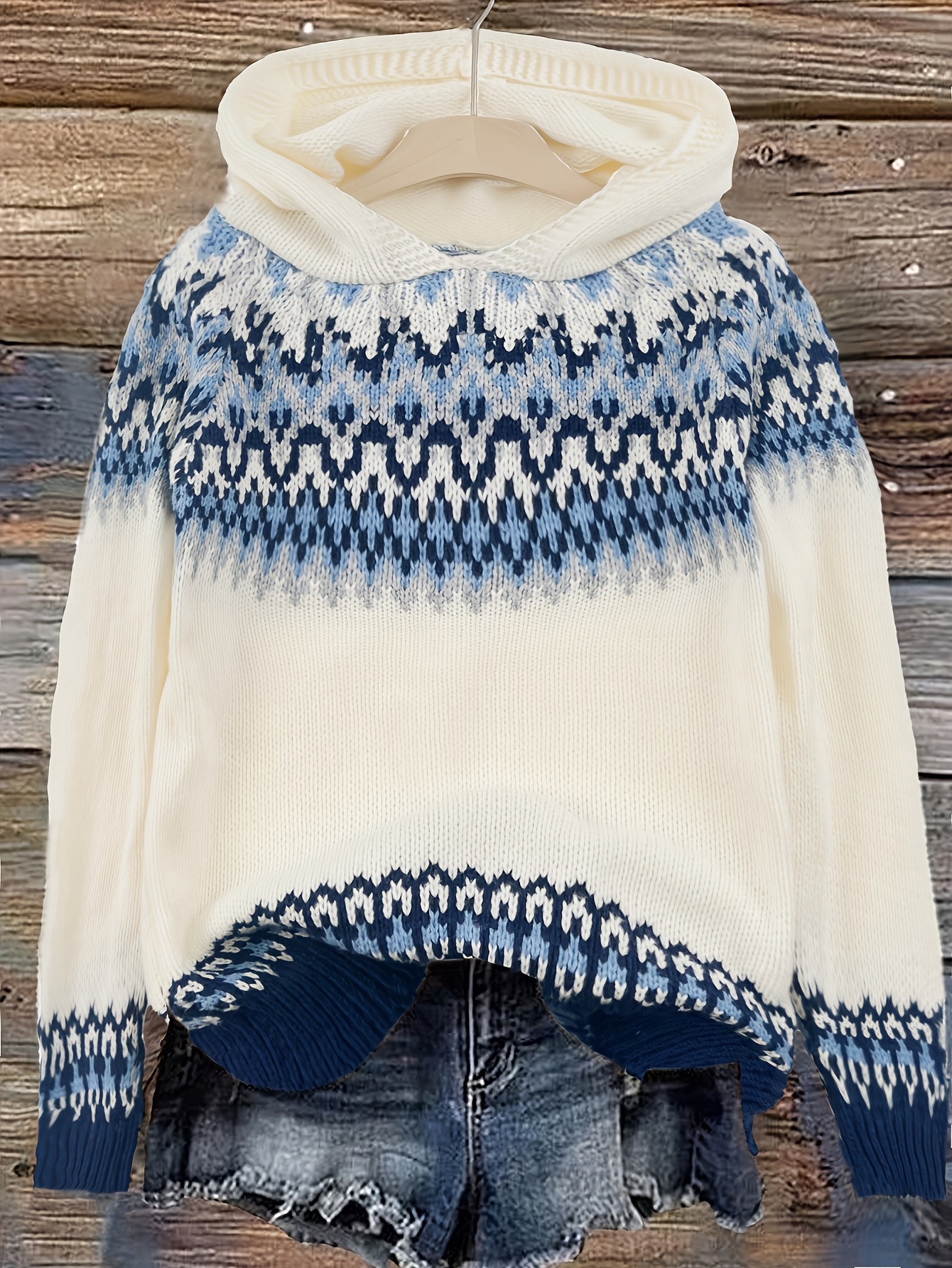 Miękka, gruba bluza z kapturem ze wzorem Glacier Mountain