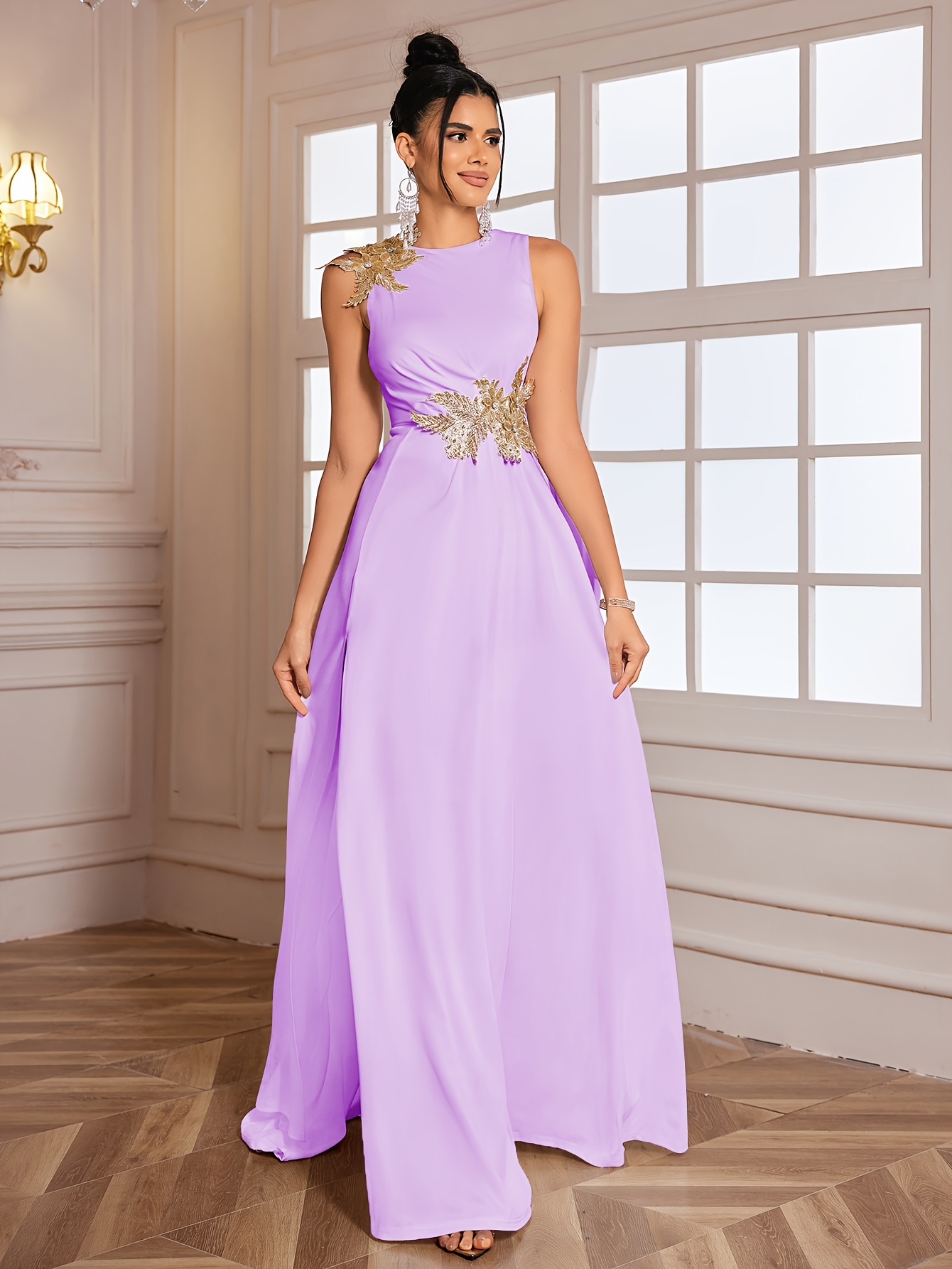 Elegancka sukienka imprezowa bez rękawów dla kobiet