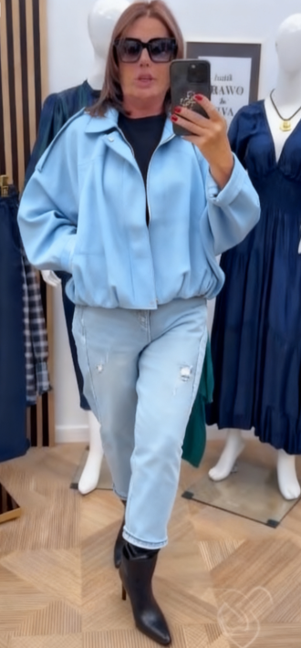 Kurtka casualowa z klapami i zamkiem błyskawicznym