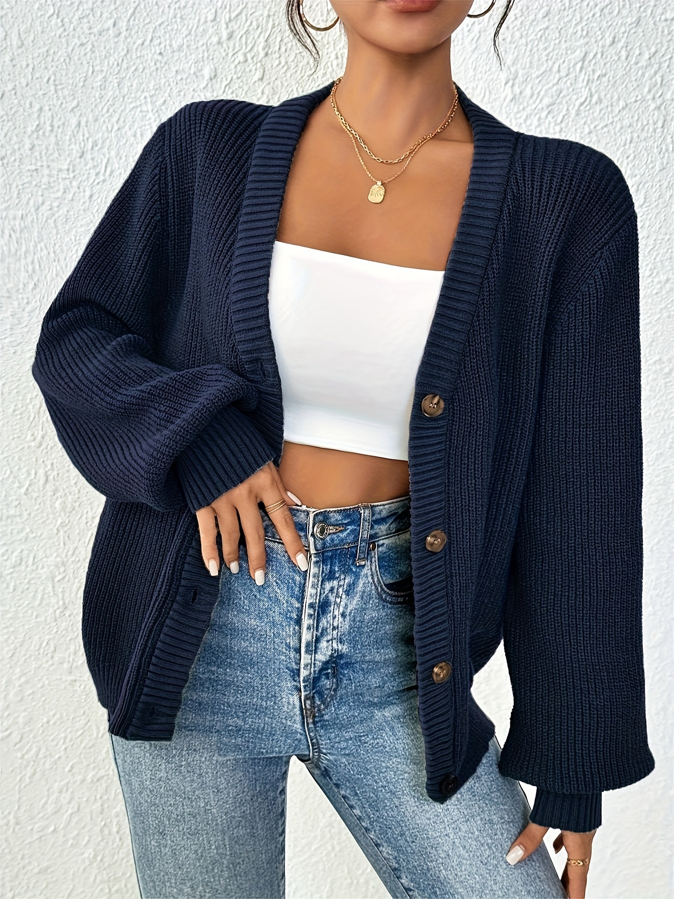 Kardigan damski Self-Style Plus Size z guzikami z przodu