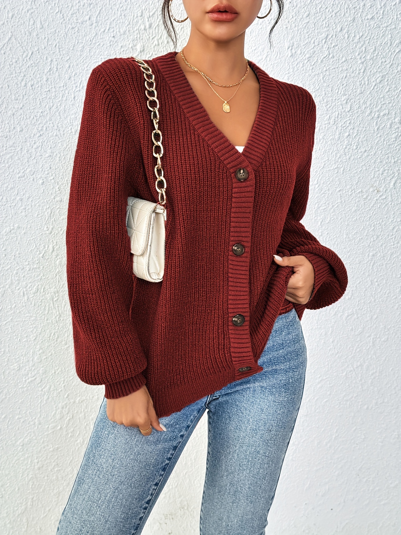 Kardigan damski Self-Style Plus Size z guzikami z przodu