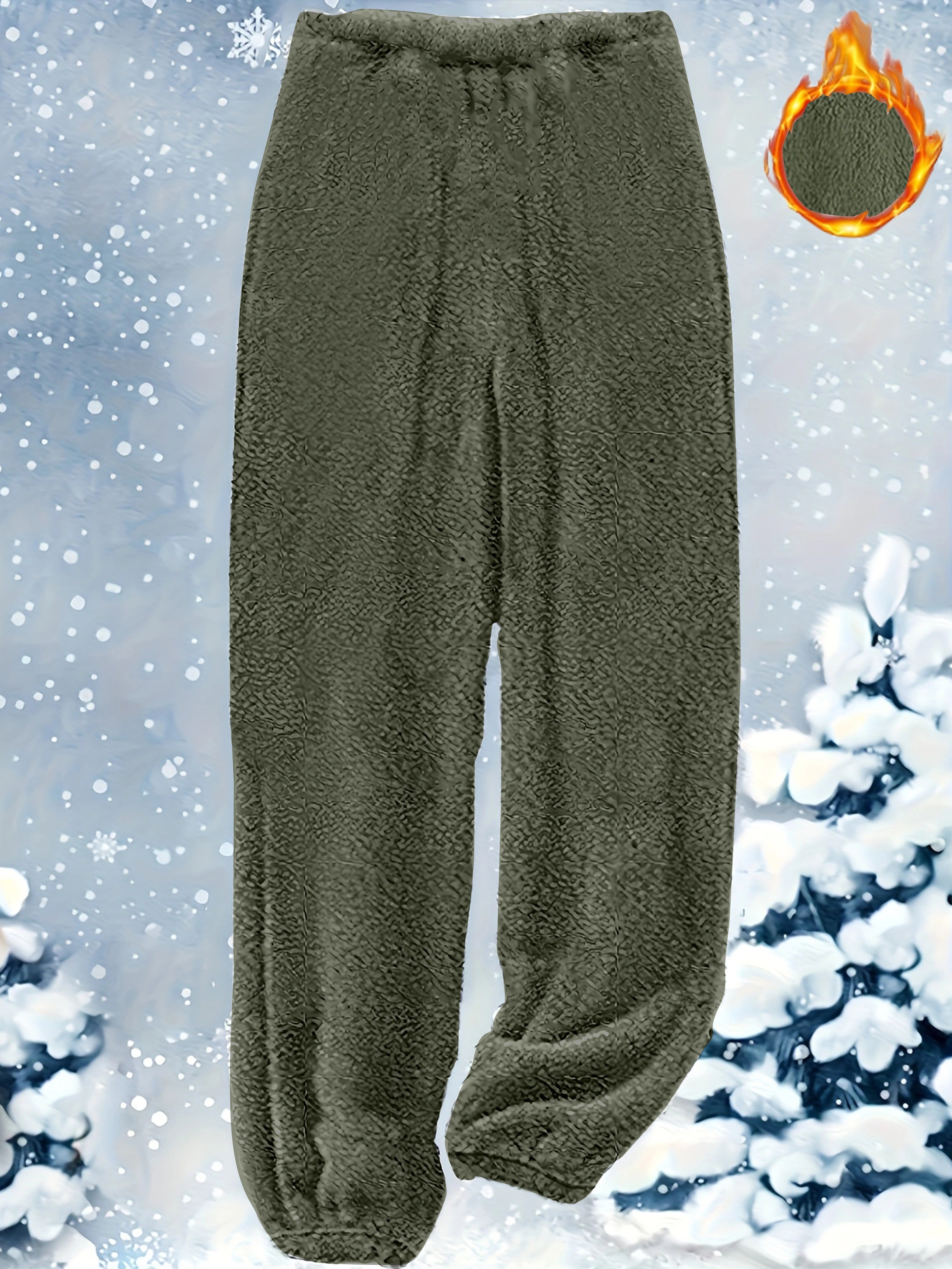 Zestaw spodni typu „I'm Cold” z nadrukiem „Luźne, pluszowe”