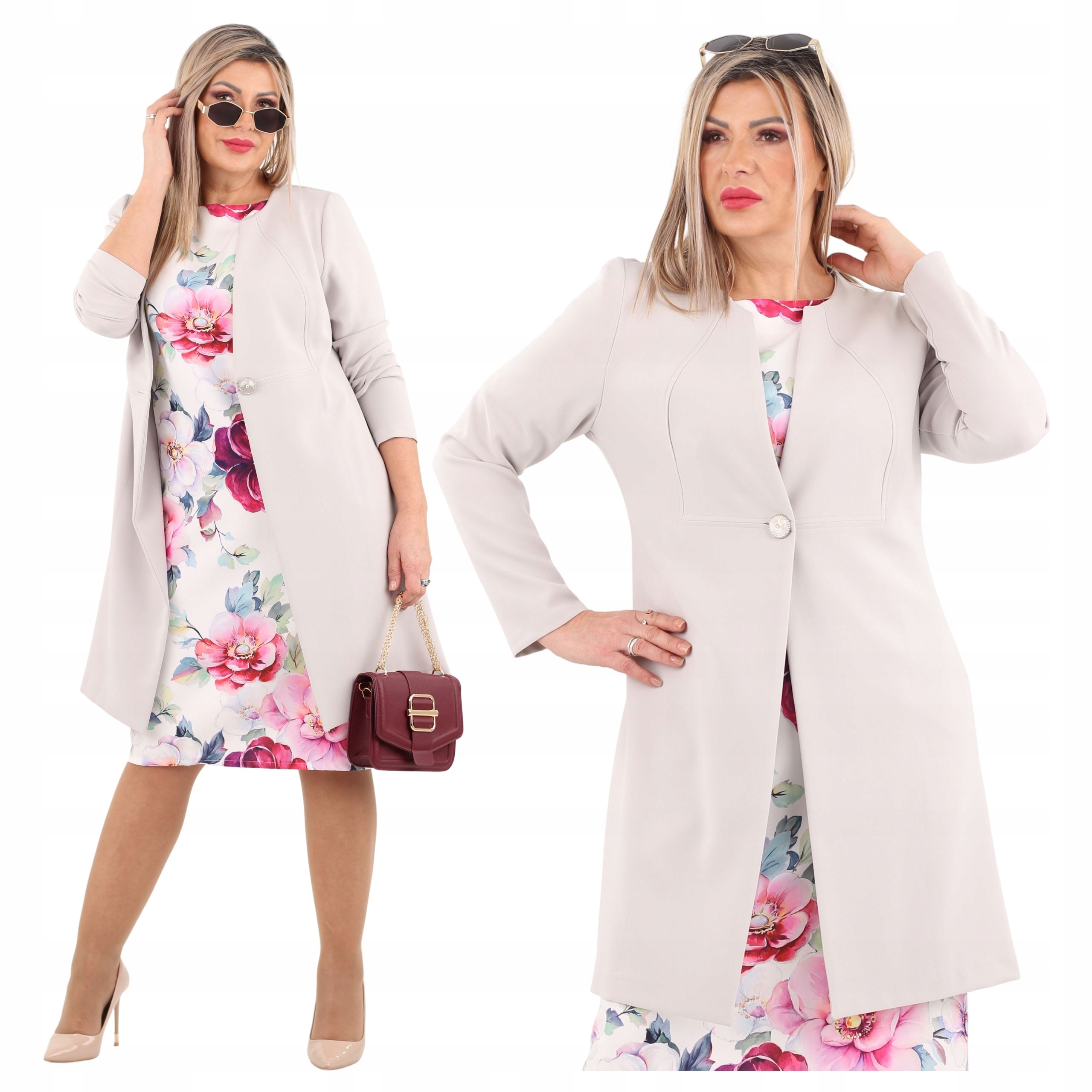 Płaszcz damski elegancki marynarka POLSKI PRODUCENT duże rozmiary lekki
