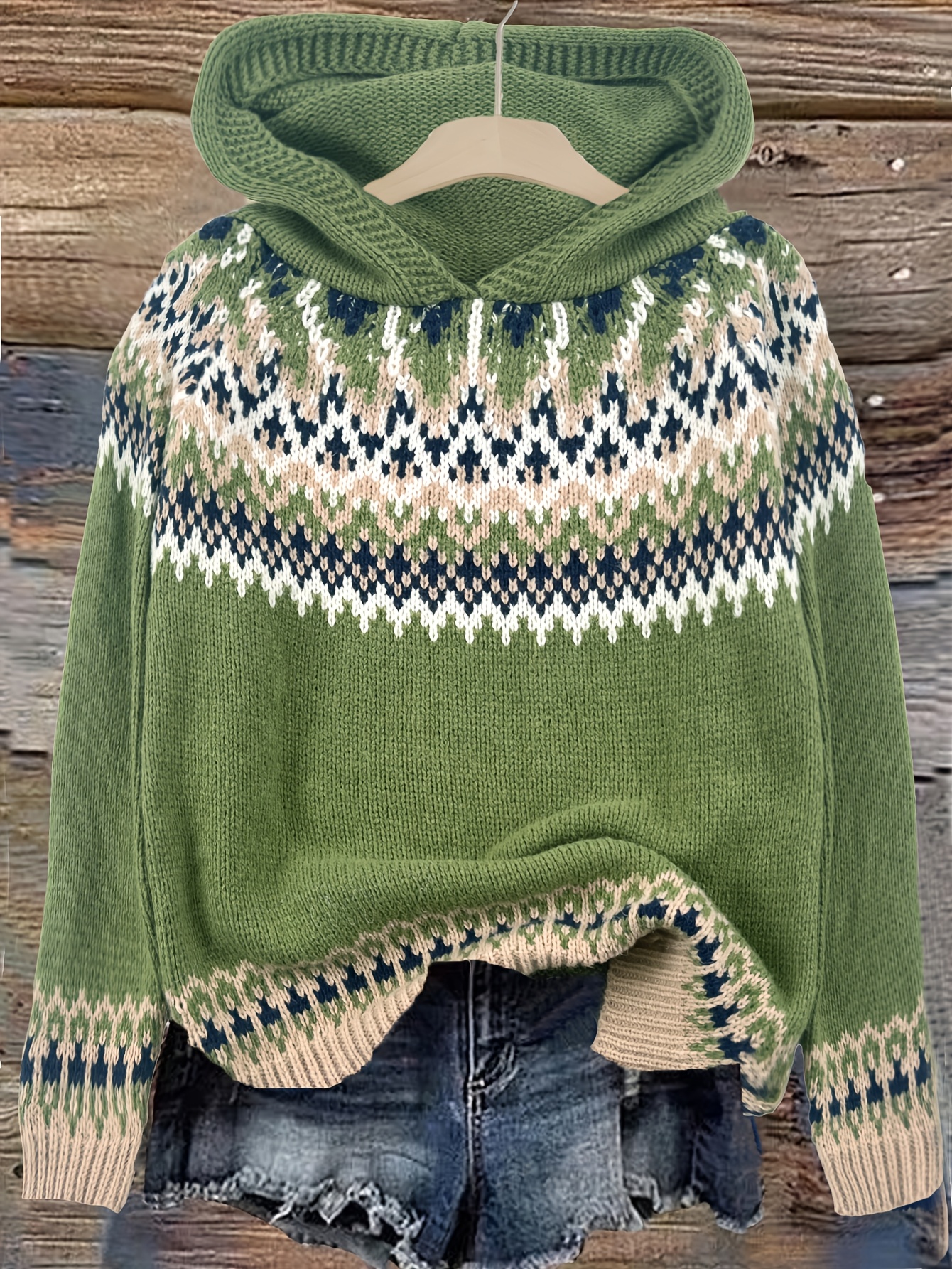 Miękka, gruba bluza z kapturem ze wzorem Glacier Mountain