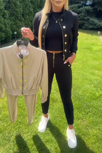 49% zniżki w ostatnim dniu - Komplet kurtka zapinana na guziki + legginsy