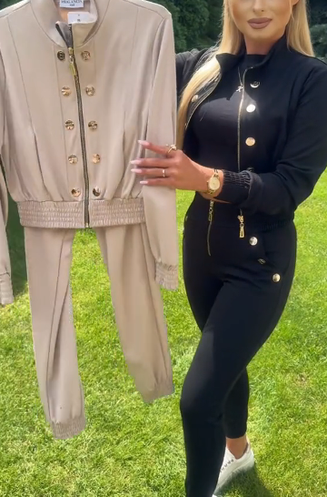 49% zniżki w ostatnim dniu - Komplet kurtka zapinana na guziki + legginsy