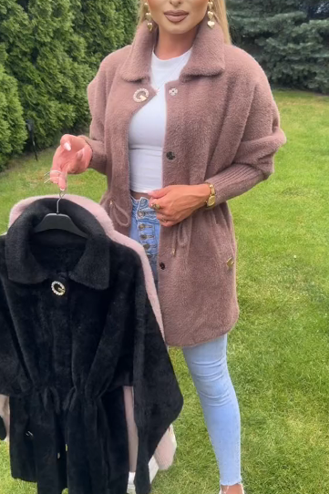 Kurtka z pluszowymi klapami