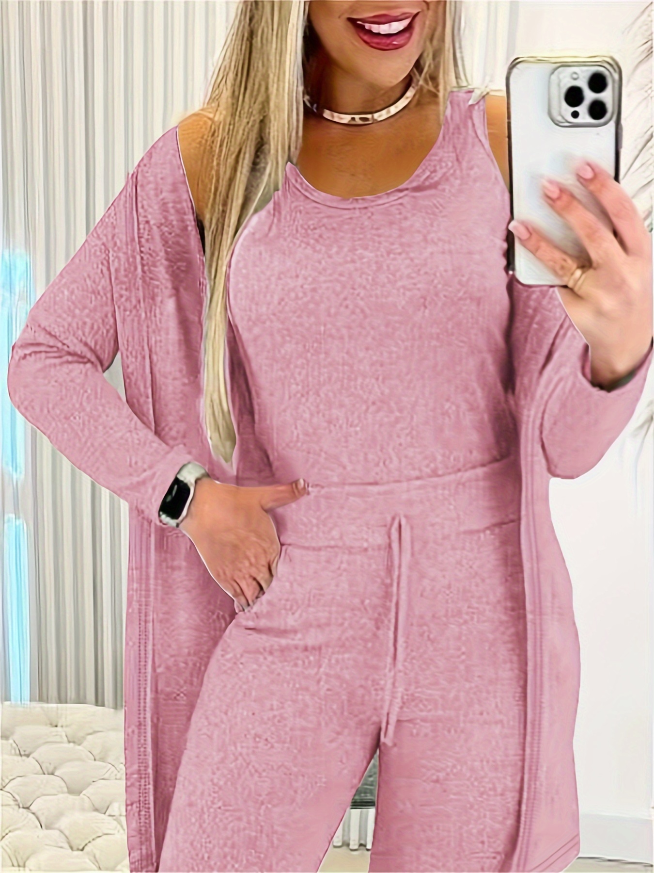 Trzyczęściowy damski komplet z bluzą oversize