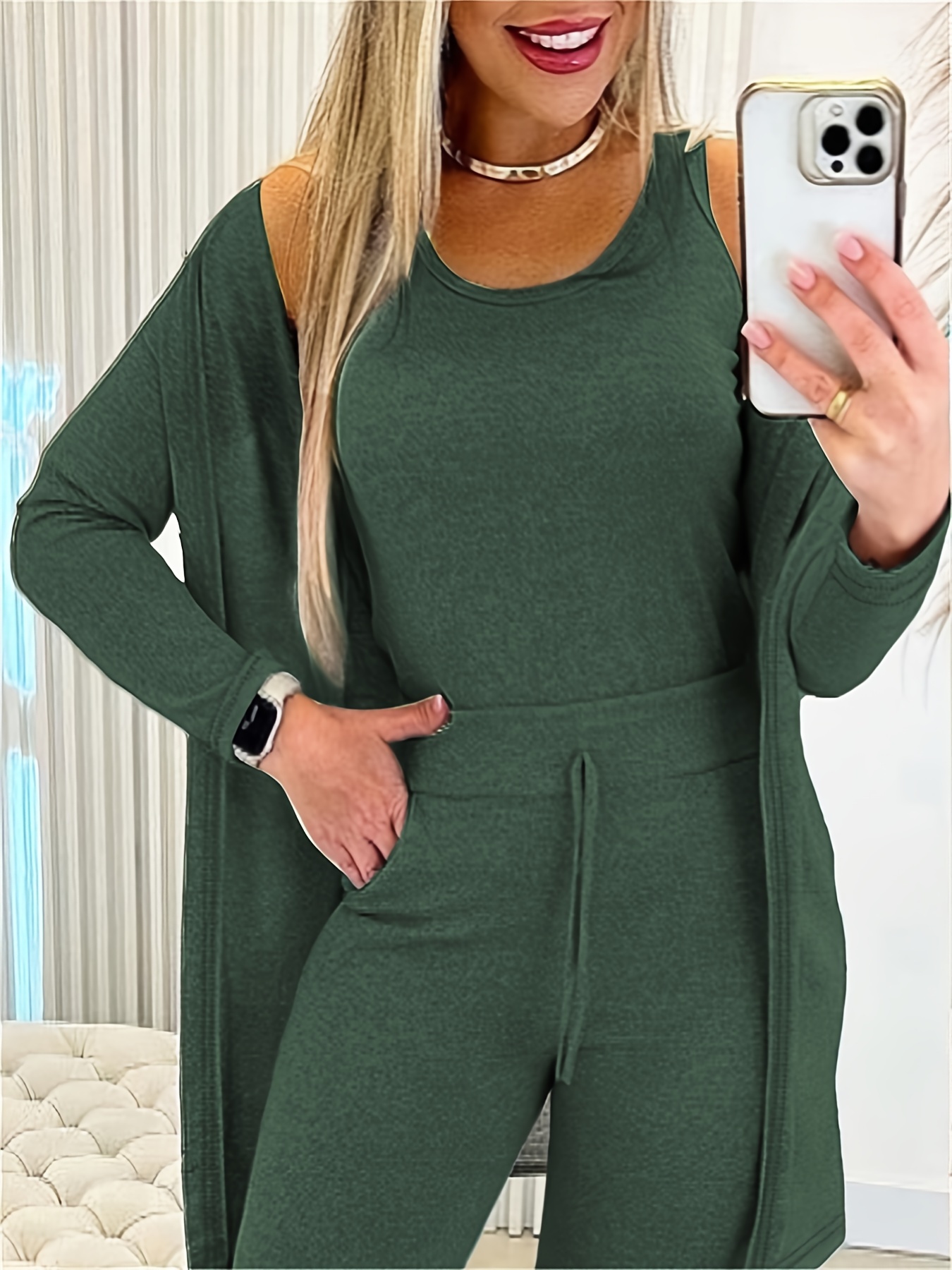 Trzyczęściowy damski komplet z bluzą oversize