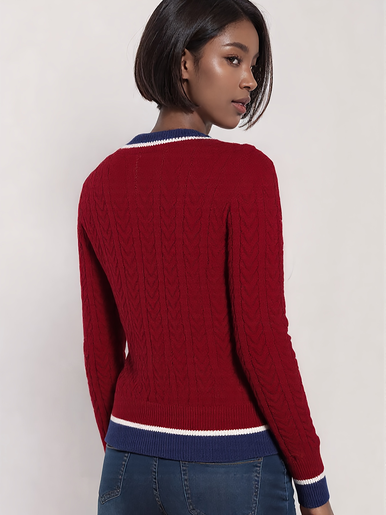 Kardigan w paski z blokami kolorów dla kobiet – dopasowany krój