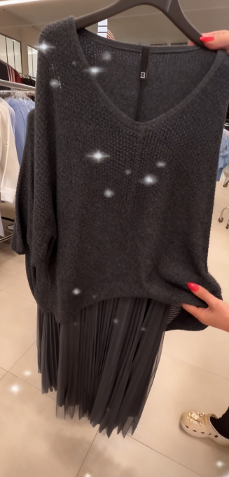 Sukienka dzianinowa z okrągłym dekoltem