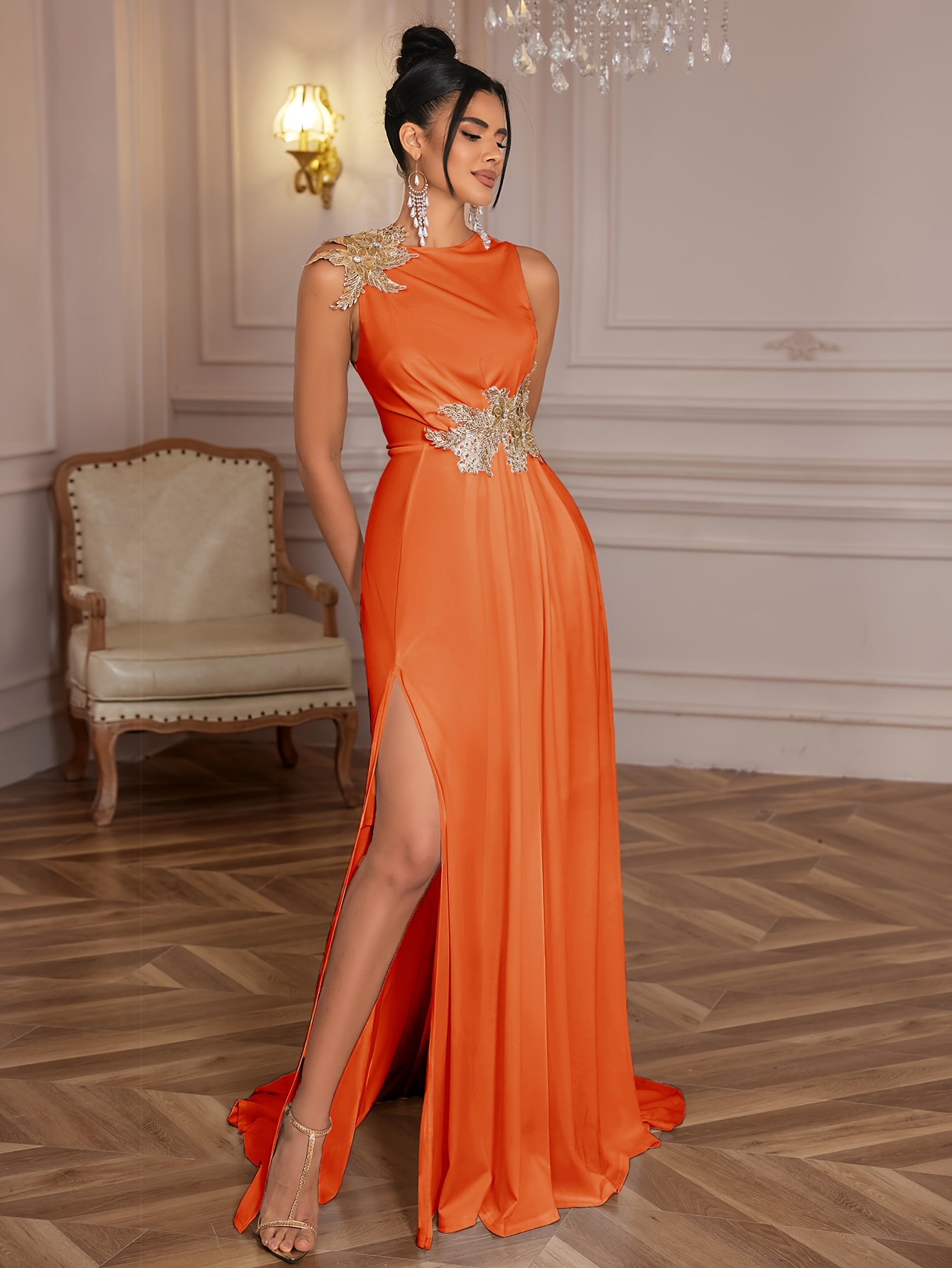 Elegancka sukienka imprezowa bez rękawów dla kobiet