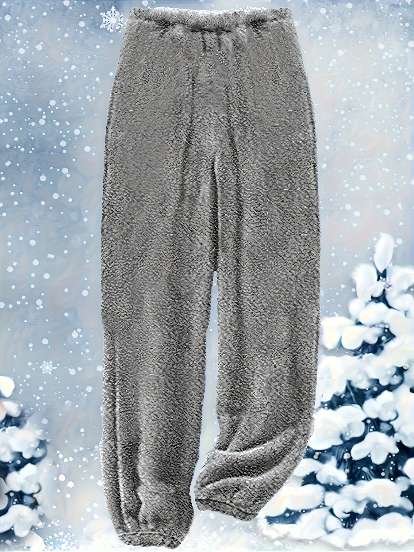 Zestaw spodni typu „I'm Cold” z nadrukiem „Luźne, pluszowe”
