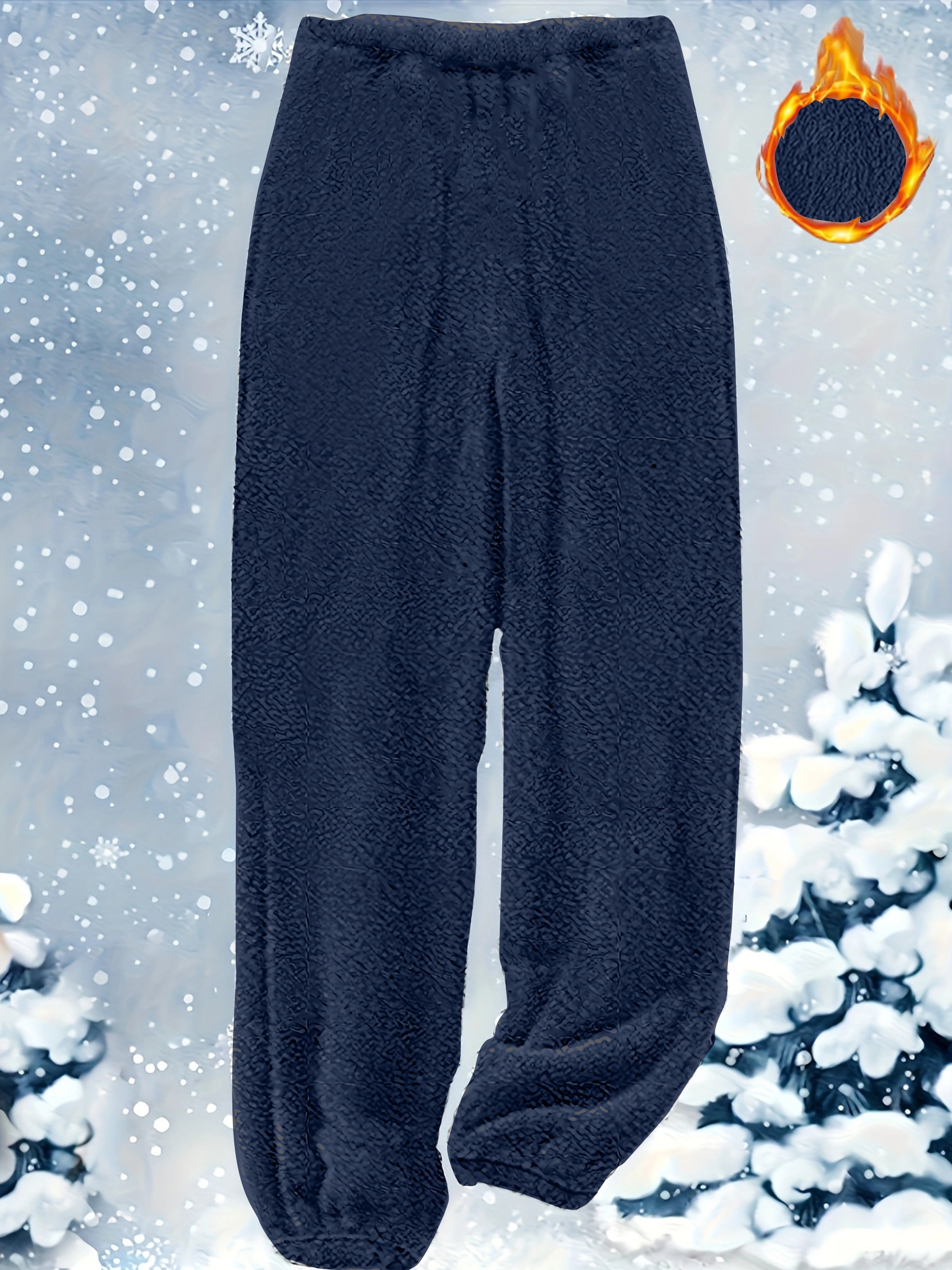 Zestaw spodni typu „I'm Cold” z nadrukiem „Luźne, pluszowe”
